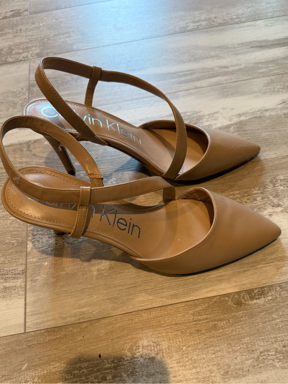 Calvin Klein Tan/Neutral Strappy Heels, size 10